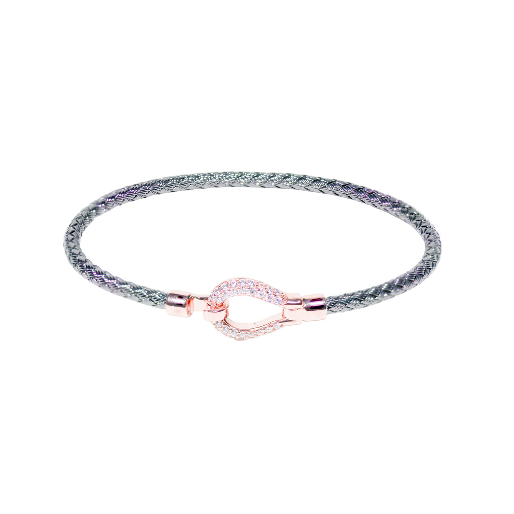 Anna Bella 3mm Tear Pear Shape CZ Clasp Bracelet