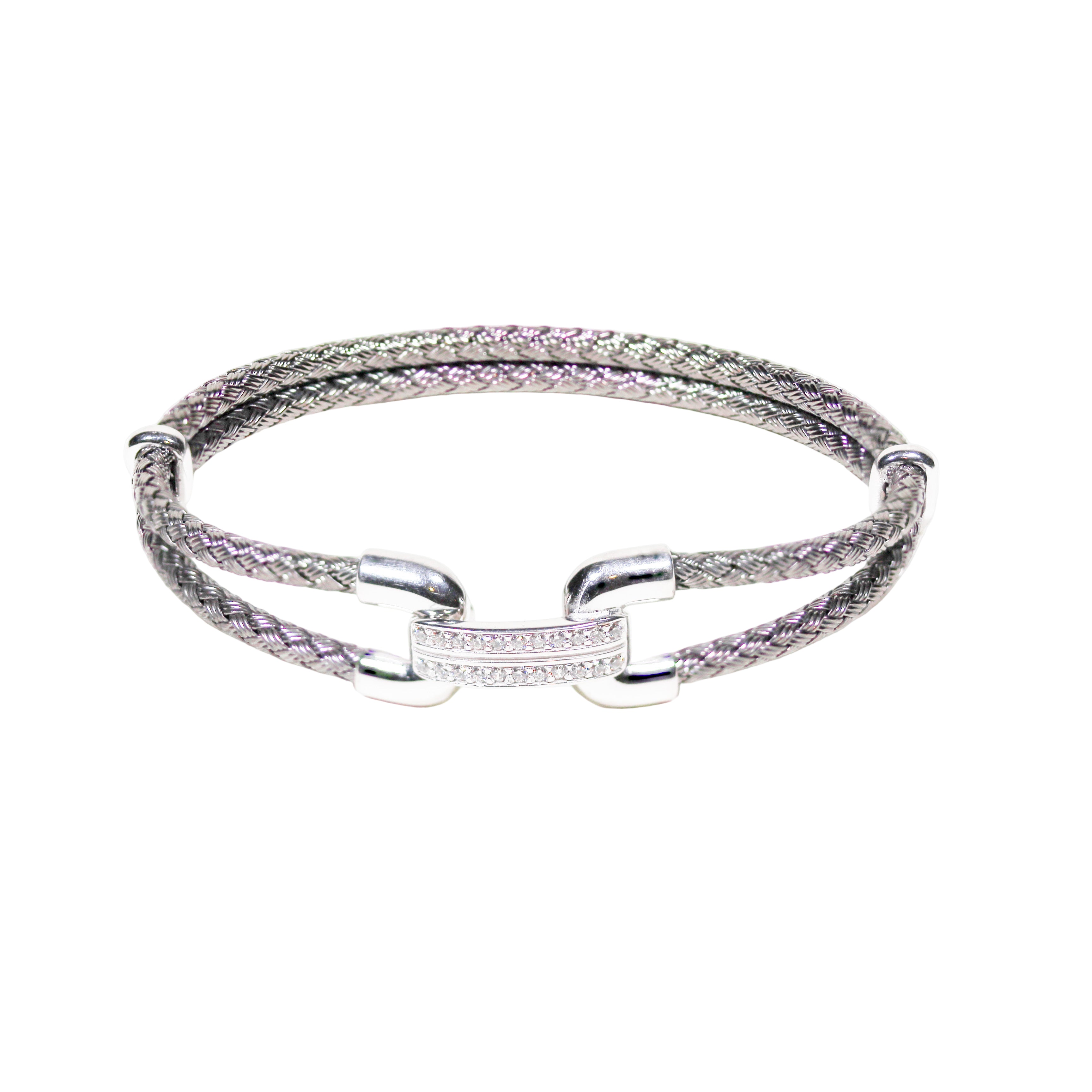 Anna Bella Collection | Double Band Hook Bracelet with CZ’s