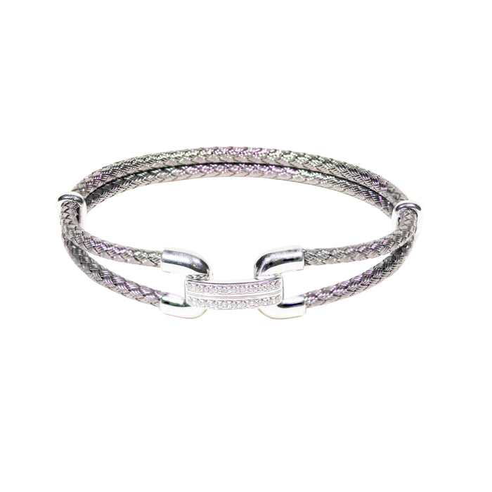 Anna Bella Collection | Double Band Hook Bracelet with CZ’s