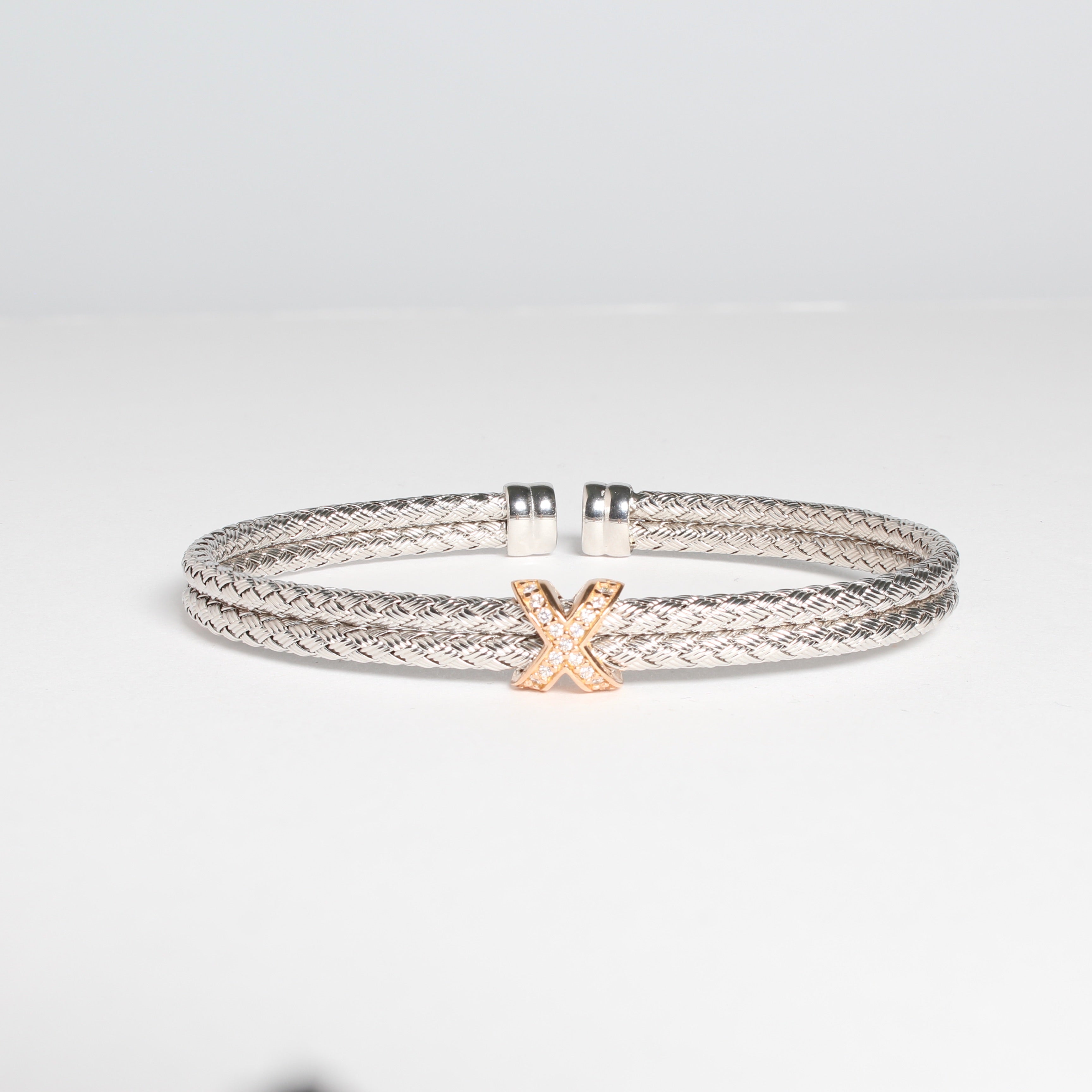 AB Double Row X Bracelet