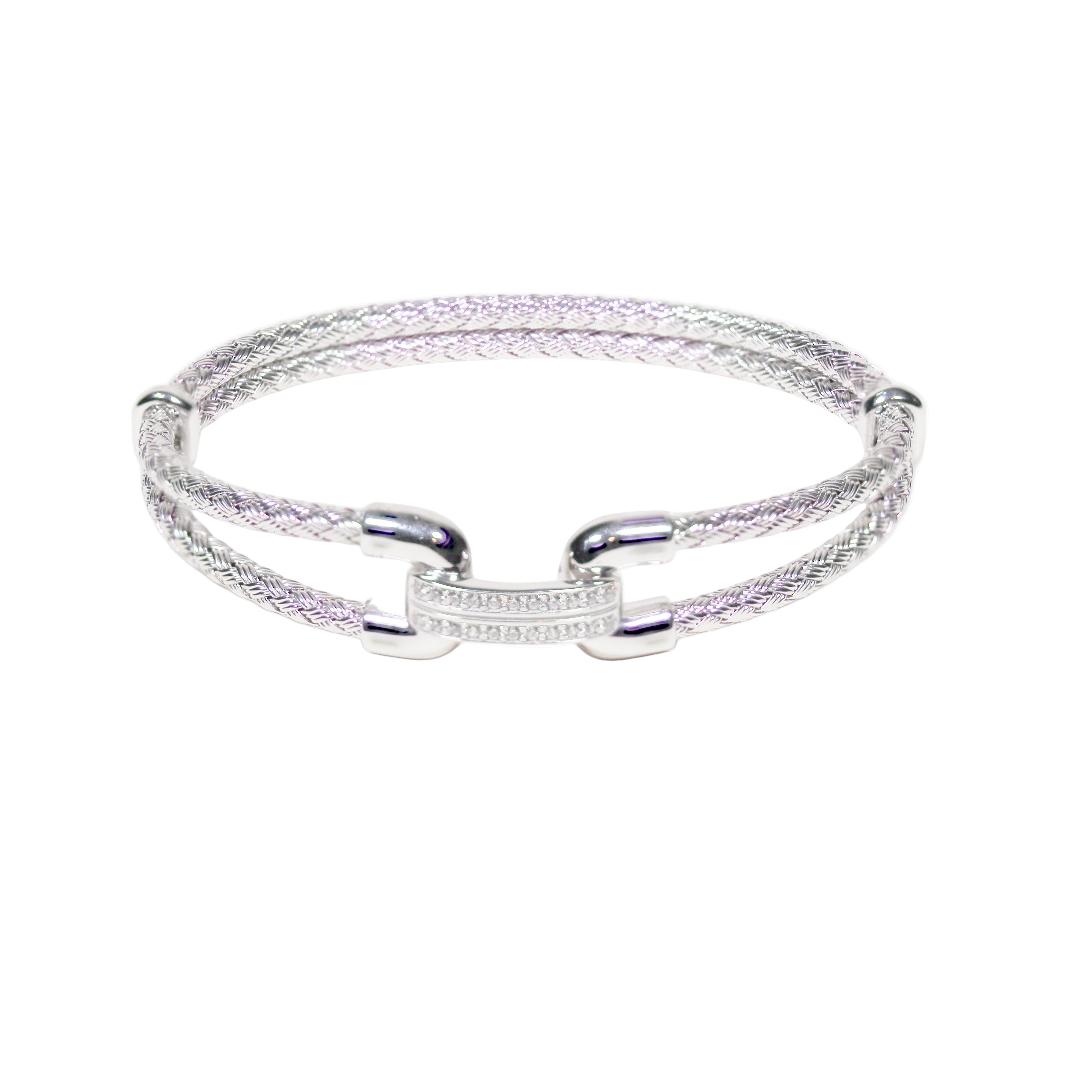 Anna Bella Collection | Double Band Hook Bracelet with CZ’s