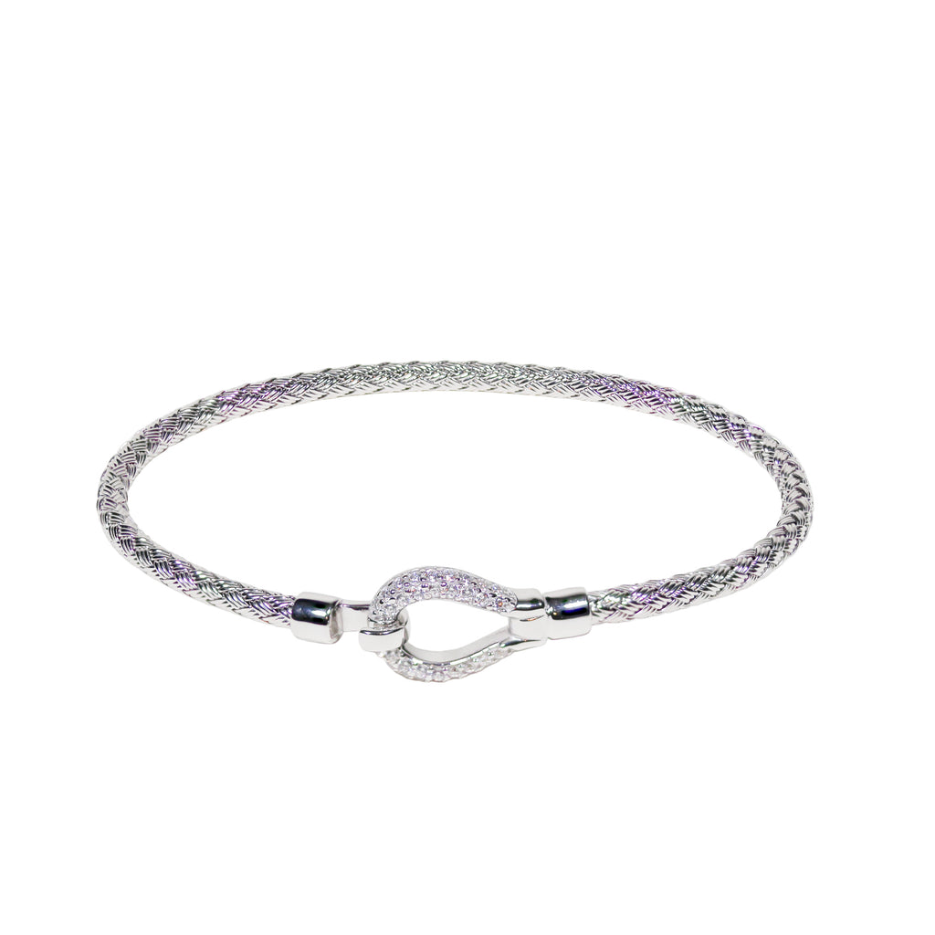 Anna Bella 3mm Tear Pear Shape CZ Clasp Bracelet