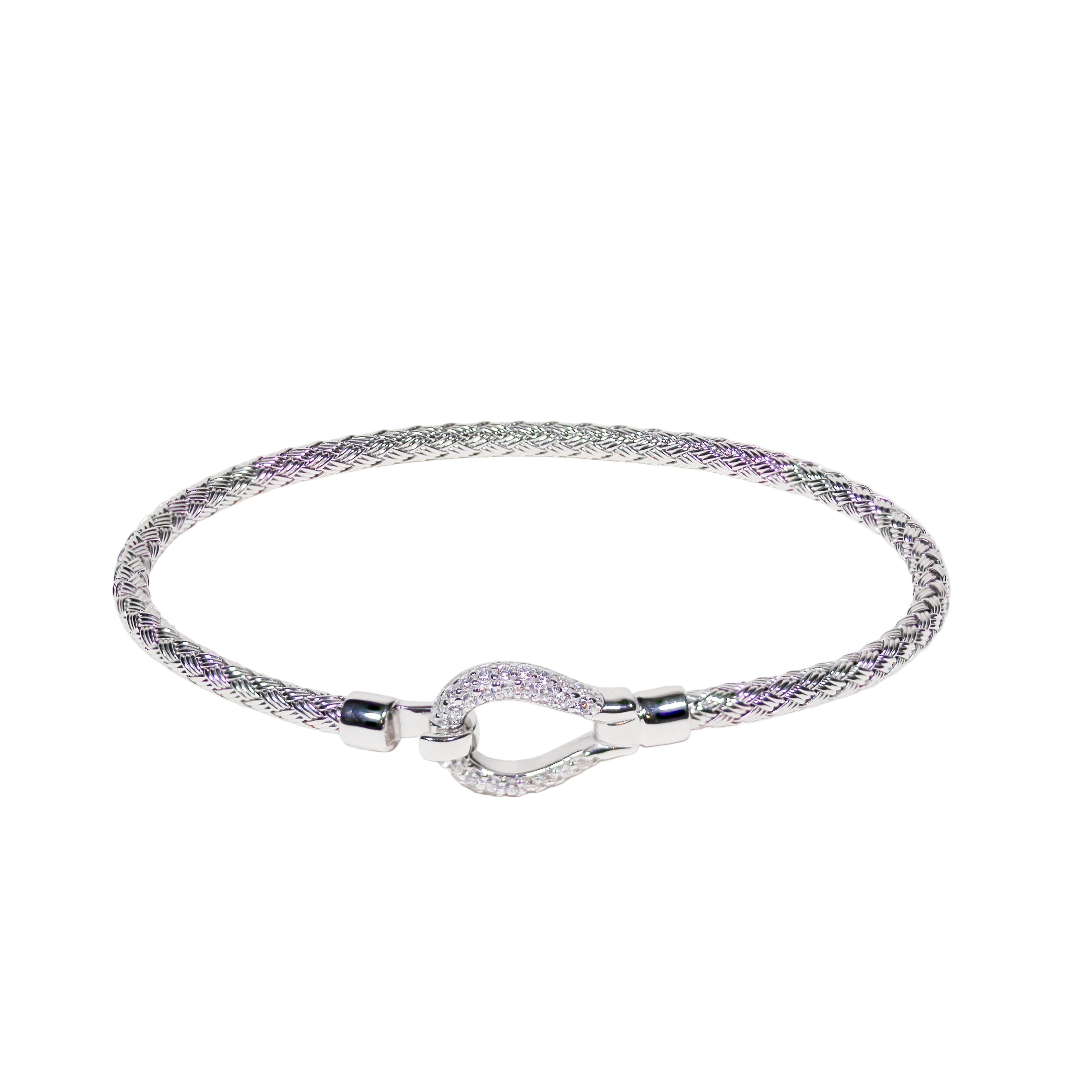 Anna Bella 3mm Tear Pear Shape CZ Clasp Bracelet