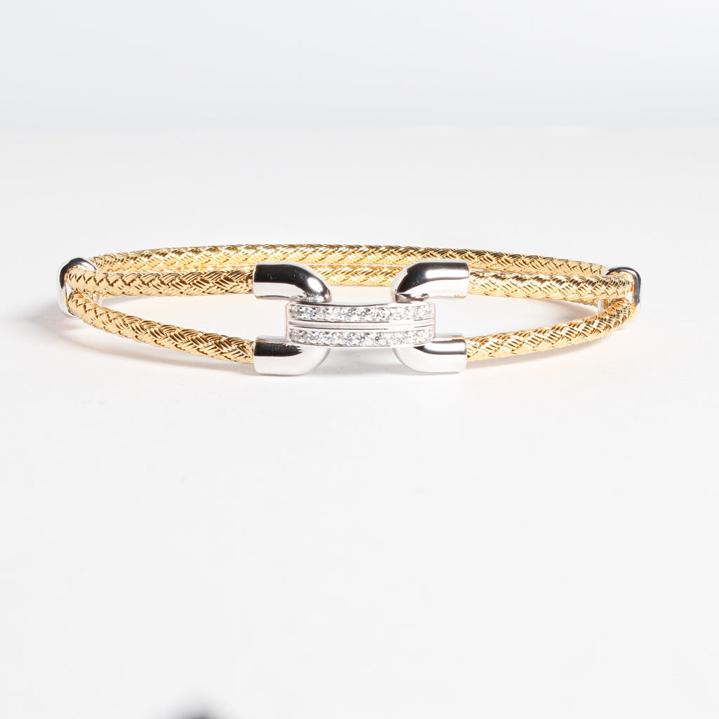 Anna Bella Collection | Double Band Hook Bracelet with CZ’s