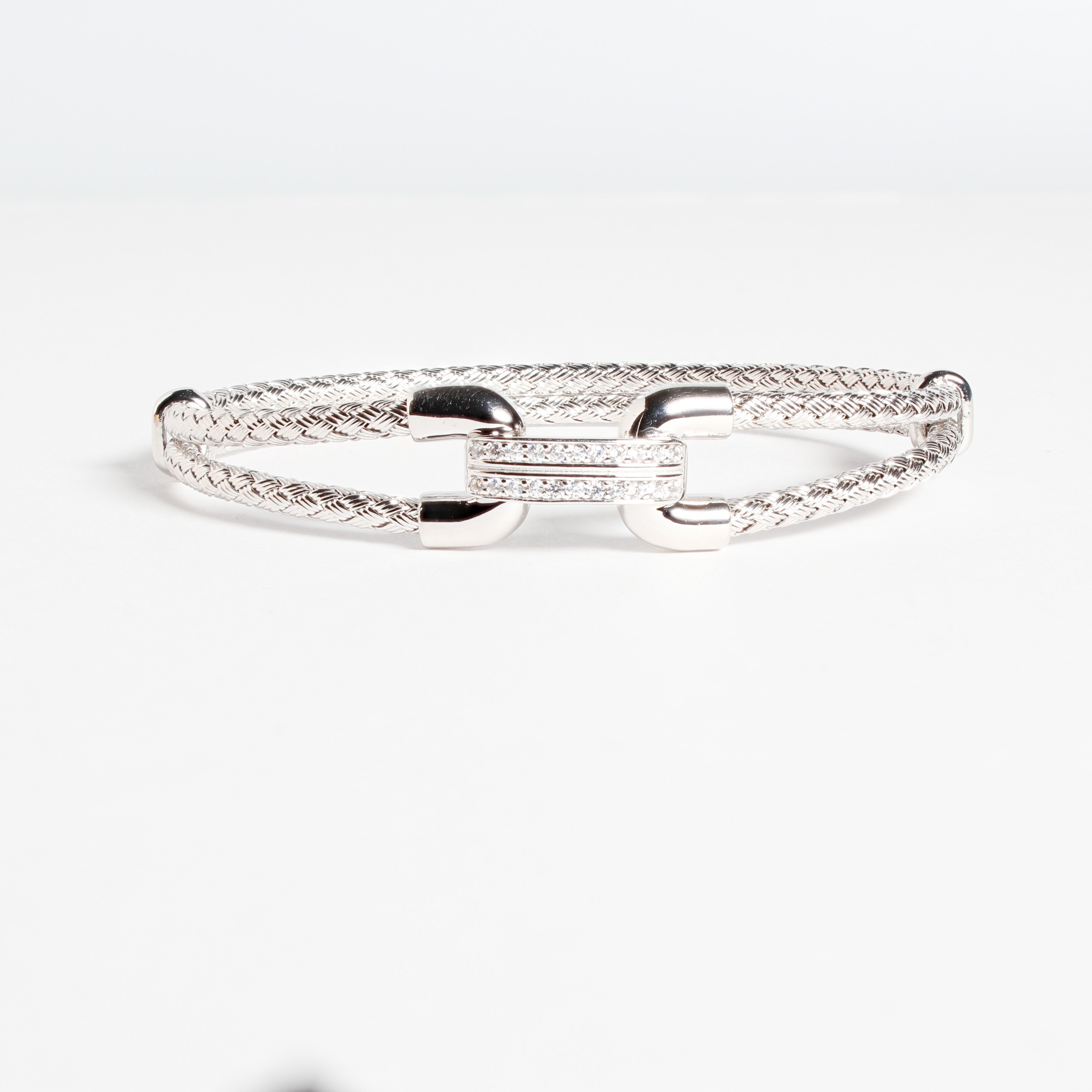 Anna Bella Collection | Double Band Hook Bracelet with CZ’s