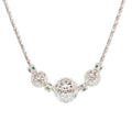 Rhodium Vittoria necklace with blue diamond detail