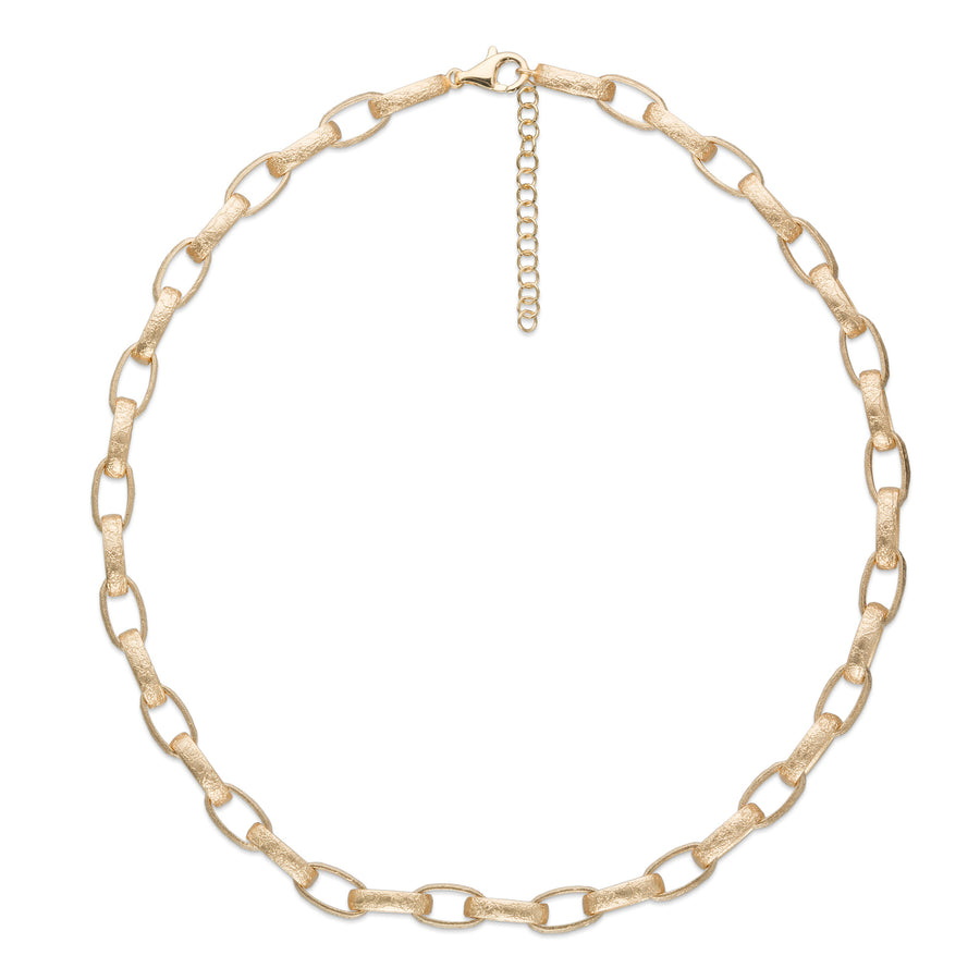 Matte Rolo Yellow Silver 925 Necklace