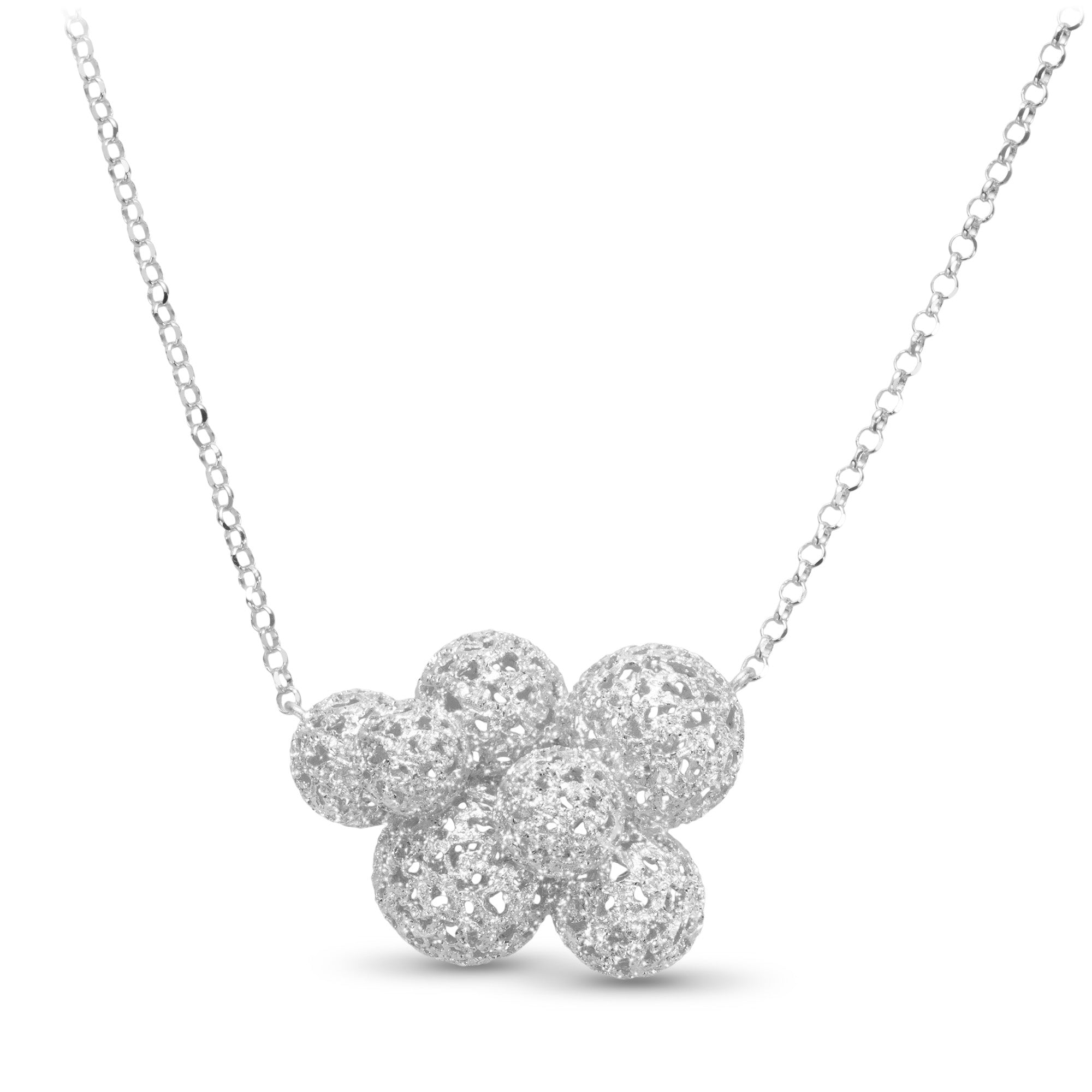 STARDUST 7 SPHERE Platinum RH, SILVER 925 NECKLACE