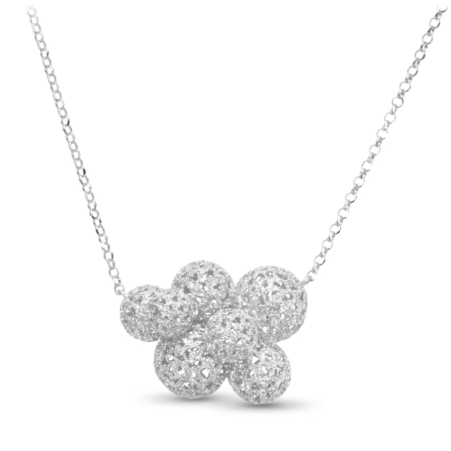 Briella Collection | Stardust 7-Sphere Platinum Rhodium Sterling Silver Necklace