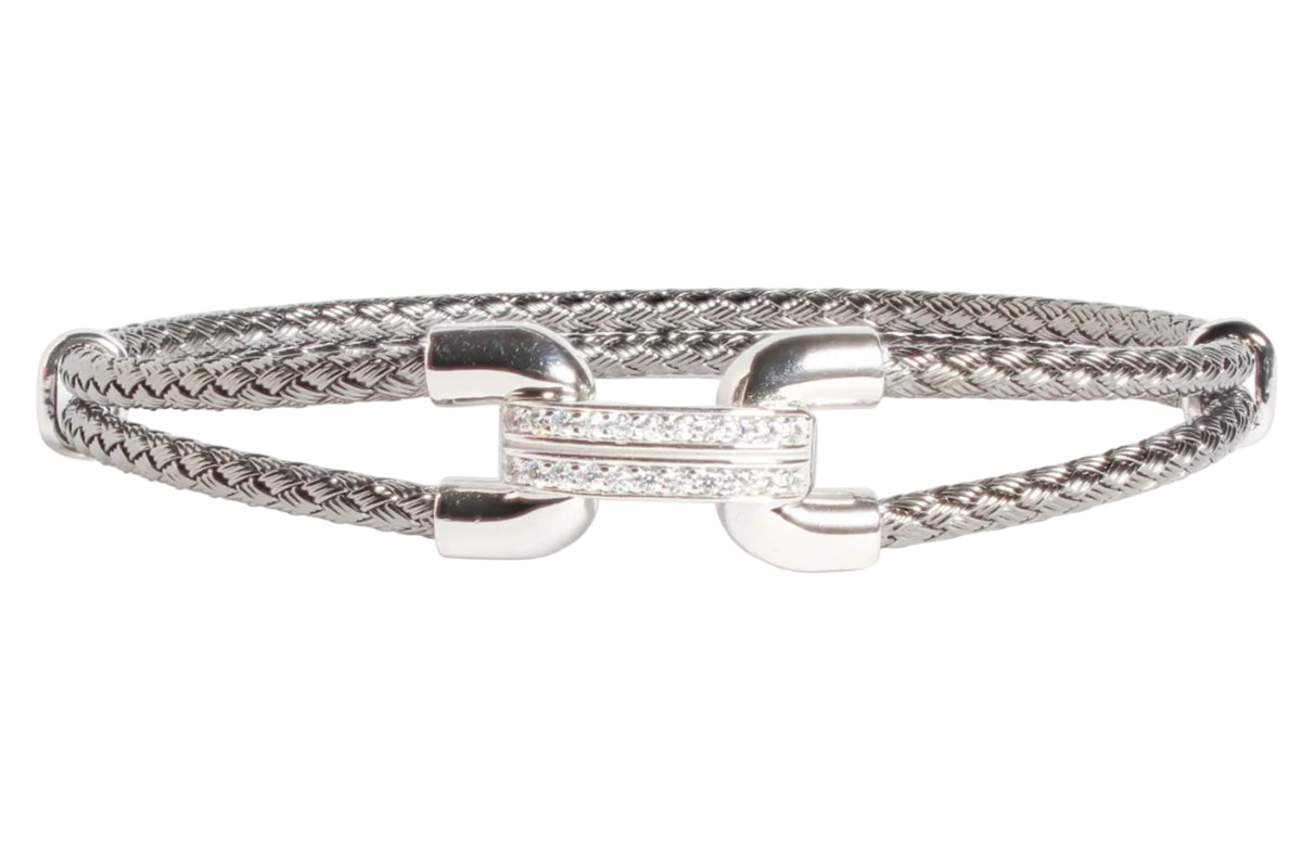 Anna Bella Collection | Double Band Hook Bracelet with CZs
