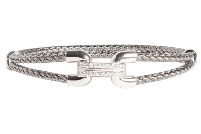 Anna Bella Collection | Double Band Hook Bracelet with CZs