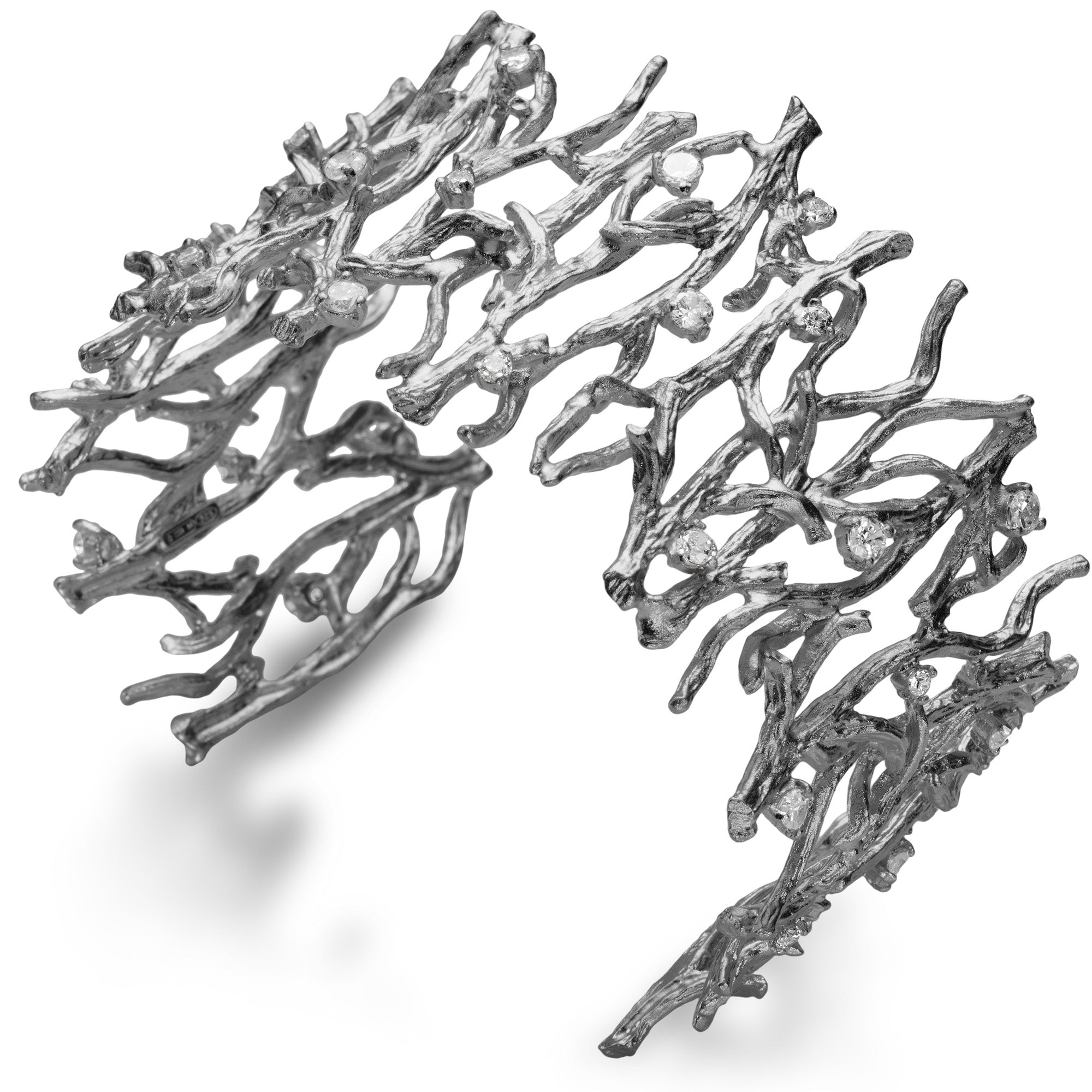 Briella Collection | Textured Sterling Silver Bangle Bracelet